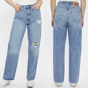 Levi's Women's '94 Baggy Destructed Distressed Classic Jeans Medium Wash Size 27